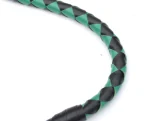 GREEN BLACK - PU Leather Motorcycle Whip Get Back whip 1" Ball & Skulls 36" - Image 7