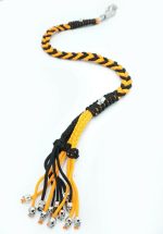 ORANGE BLACK - Paracord Motorcycle Biker Whip Get Back whip Metal Skulls 36" - Image 7