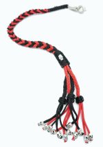 RED BLACK - Paracord Motorcycle Biker Whip Get Back whip Metal Skulls 36" - Image 7