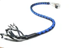 BLUE BLACK - PU Leather Motorcycle Whip Get Back whip with Skull Tassles 36"