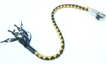 YELLOW BLACK - PU Leather Motorcycle Whip Get Back whip with Skull Tassles 36" - Image 8