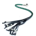 GREEN BLACK - PU Leather Motorcycle Whip Get Back whip with Skull Tassles 36"
