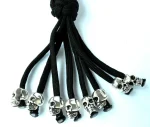 WHITE BLACK - Paracord Motorcycle Whip Get Back whip 1" Ball & Skulls 36" - Image 15