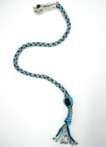 TEAL GRAY BLACK - Paracord Motorcycle Whip Get Back whip 1" Ball & Skulls 36" - Image 8