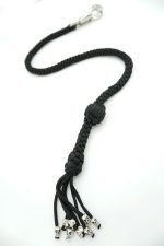 BLACK - Paracord Motorcycle Biker Whip Get Back whip Metal Skulls 36" - Image 8