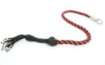 RED BLACK - Paracord Motorcycle Whip Get Back whip 1" Ball & Skulls 36" - Image 8