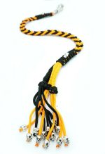 ORANGE BLACK - Paracord Motorcycle Biker Whip Get Back whip Metal Skulls 36" - Image 8