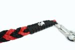 RED BLACK - Paracord Motorcycle Biker Whip Get Back whip Metal Skulls 36" - Image 8