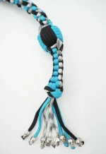 TEAL GRAY BLACK - Paracord Motorcycle Whip Get Back whip 1" Ball & Skulls 36" - Image 9