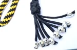 YELLOW BLACK - Paracord Motorcycle Whip Get Back whip 1" Ball & Skulls 36" - Image 9