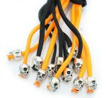 ORANGE BLACK - Paracord Motorcycle Biker Whip Get Back whip Metal Skulls 36" - Image 9