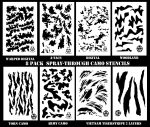 COMBO PACK  ? Camouflage Stencils Spray Paint Through ? MYLAR 8 PACK