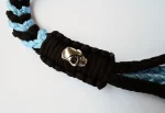 POWDER BLUE BLACK - Paracord Motorcycle Biker Whip Get Back whip Metal Skulls 36" - Image 10