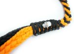 ORANGE BLACK - Paracord Motorcycle Biker Whip Get Back whip Metal Skulls 36" - Image 10