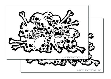 Skull & Bones LARGE Airbrush Paint Stencils - MYLAR 2 PACK