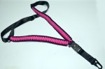 HOT PINK - Paracord Single Point Tactical Rifle Sling with compass, flint, whistle buckle. - Image 7