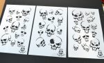 SKULLS & BONES - Airbrush Paint Stencils MYLAR 5 PACK - Image 2