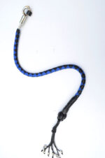 BLUE BLACK - PU Leather Motorcycle Whip Get Back whip 1" Ball & Skulls 36" - Image 8