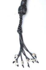 BLUE BLACK - PU Leather Motorcycle Whip Get Back whip 1" Ball & Skulls 36" - Image 5