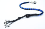 BLUE BLACK - PU Leather Motorcycle Whip Get Back whip 1" Ball & Skulls 36"