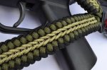 CROCODILE - Paracord Single Point Tactical Rifle Sling with compass, flint, whistle buckle.