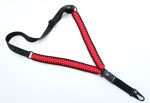 RED BLACK - Paracord Single Point Tactical Rifle Sling with compass, flint, whistle buckle. - Image 9