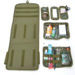 OD GREEN - Military Molle Equipped Toiletry Bathroom Camping Travel Wash Kit Bag