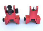 ANODIZED RED - 2 Piece Low Profile BUIS Front & Rear Back up Iron Metal Rifle Gun Sights - Image 9