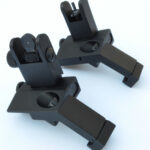 ANODIZED BLACK - BUIS Back up Iron Sights 45 degree Angle reflex Sight Set