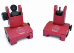 ANODIZED RED - 2 Piece Low Profile BUIS Front & Rear Back up Iron Metal Rifle Gun Sights