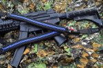 THIN BLUE LINE - Paracord Single Point Tactical Rifle Sling with compass, flint, whistle buckle. - Image 7