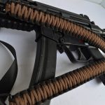 DARK EARTH - Paracord Single Point Tactical Rifle Sling with compass, flint, whistle buckle.