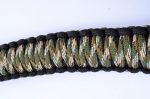 GREEN CAMO - Paracord Single Point Tactical Rifle Sling with compass, flint, whistle buckle. - Image 2