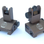 ANODIZED BROWN - 2 Piece Low Profile BUIS Front & Rear Back up Iron Metal Rifle Gun Sights