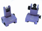 ANODIZED PURPLE - 2 Piece Low Profile BUIS Front & Rear Back up Iron Metal Rifle Gun Sights