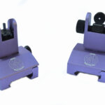 ANODIZED PURPLE - 2 Piece Low Profile BUIS Front & Rear Back up Iron Metal Rifle Gun Sights