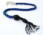 BLUE BLACK - Paracord Motorcycle Whip Get Back whip 1" Ball & Skulls 36"