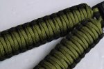 GREEN / BLACK - Paracord Single Point Tactical Rifle Sling with compass, flint, whistle buckle. - Image 3