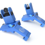 ANODIZED BLUE - BUIS Back up Iron Sights 45 degree Angle reflex Sight Set Anodized