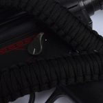 BLACK - Paracord Single Point Tactical Rifle Sling with compass, flint, whistle buckle.