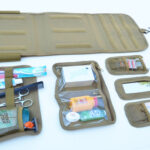 TAN / KHAKI - Military Molle Equipped Toiletry Bathroom Camping Travel Wash Kit Bag