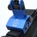 ANODIZED BLUE - 2 Piece Low Profile BUIS Front & Rear Back up Iron Metal Rifle Gun Sights