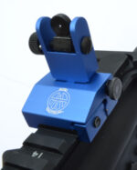 ANODIZED BLUE - 2 Piece Low Profile BUIS Front & Rear Back up Iron Metal Rifle Gun Sights