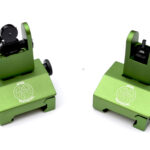 ANODIZED GREEN - 2 Piece Low Profile BUIS Front & Rear Back up Iron Metal Rifle Gun Sights
