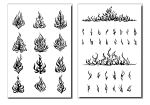 FIRE & FLAMES Airbrush Painting Stencils MYLAR 4 PACK