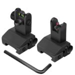 Fiber Optic Gun Sight Back up Iron Sights 2 Piece Front and Rear BUIS Flip Up - Image 4