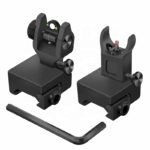 Fiber Optic Flip Up Metal Sights - Front and Rear BUIS Picatinny Base