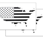 US MAP FLAG LARGE American Flag Stencil spray paint though - MYLAR 2 PACK