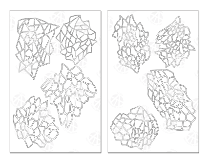MOSAIC CAMO - Camouflage Spray Paint Gun Stencils ADHESIVE Stick-on 2 PACK