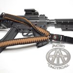COYOTE ? Paracord Single Point Tactical Rifle Sling with compass, flint, whistle buckle.